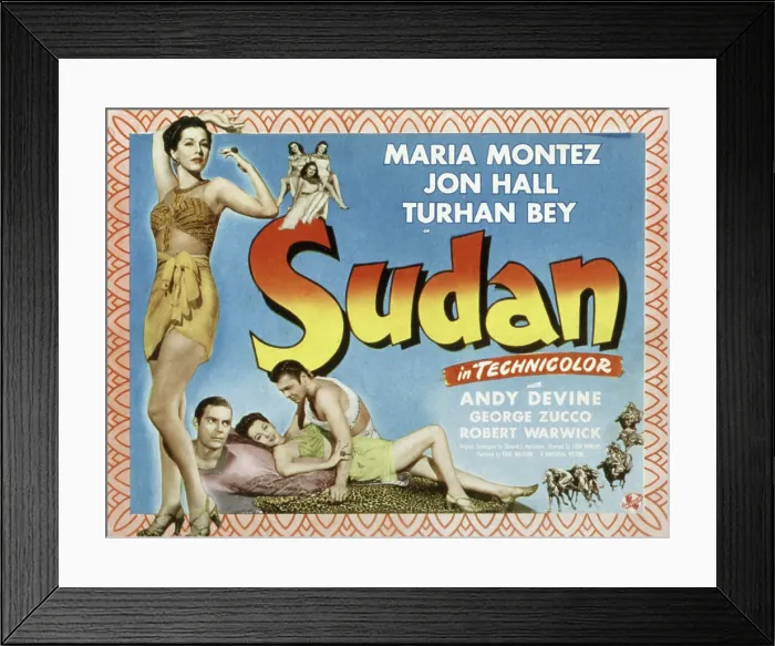 Framed Print : SUDAN, Maria Montez, Jon Hall, Turhan Bey, 1945 Framed Print : SUDAN, Maria Montez, Jon Hall, Turhan Bey, 1945