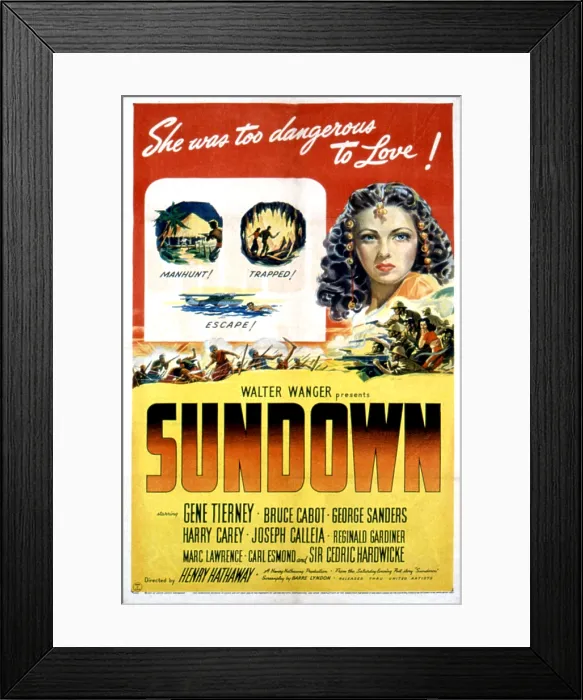 Framed Print : SUNDOWN, Gene Tierney, 1941