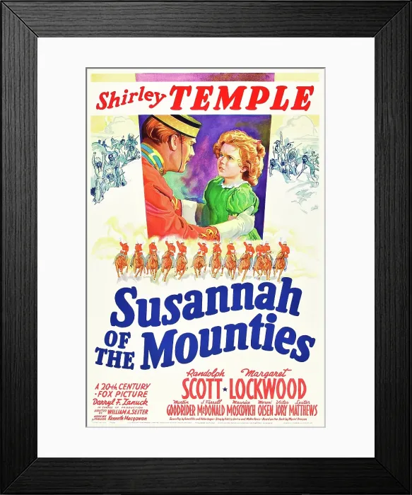 Framed Print : SUSANNAH OF THE MOUNTIES, Randolph Scott, Shirley Temple, 1939. TM and Copyright 20th Century Fox Film Corp