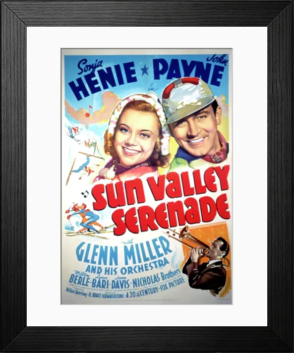 Framed Print : SUN VALLEY SERENADE, Sonja Henie, John Payne, Glenn Miller (lower right), 1941, TM and Copyright (c)20th Century Fox Film Corp. All rights reserved
