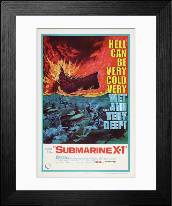 Framed Print : SUBMARINE X-1, US poster art, 1968