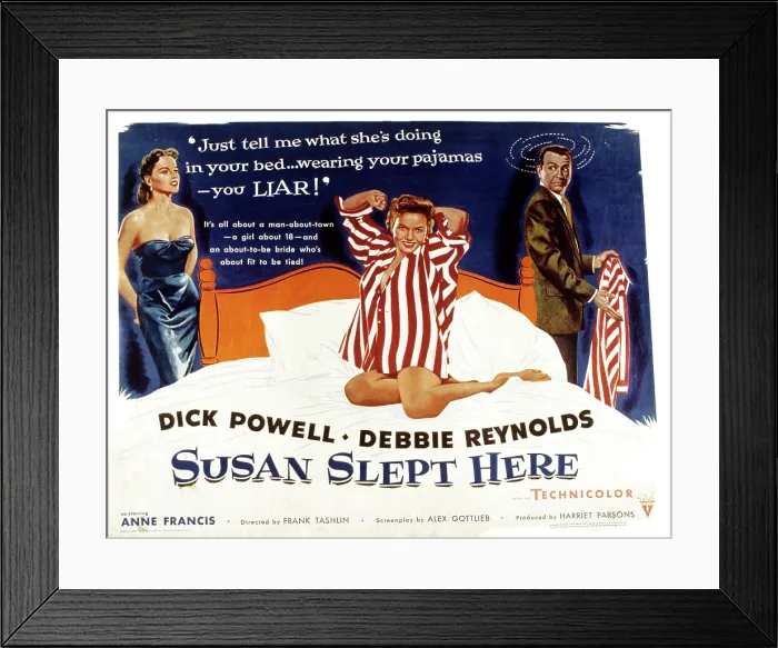 Framed Print : SUSAN SLEPT HERE, Anne Francis, Debbie Reynolds, Dick Powell, 1954 Framed Print : SUSAN SLEPT HERE, Anne Francis, Debbie Reynolds, Dick Powell, 1954
