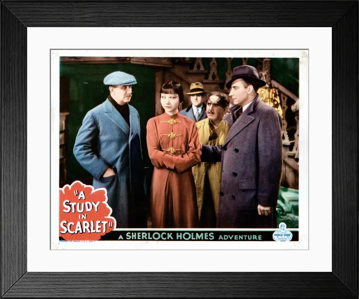 Framed Print : A STUDY IN SCARLET, US lobbycard, from left:Warburton Gamble, Anna May Wong, Alan Mowbray, 1933