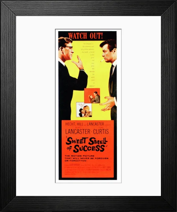 Framed Print : SWEET SMELL OF SUCCESS, THE, Burt Lancaster, Tony Curtis, 1957, poster art