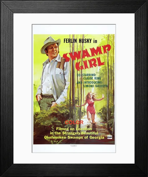 Framed Print : SWAMP GIRL, US poster, from left: Ferlin Husky, Simone Griffeth, 1971