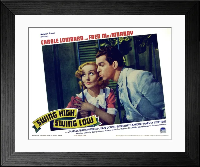 Framed Print : SWING HIGH, SWING LOW, US lobbycard, from left: Carole Lombard, Fred MacMurray, 1937