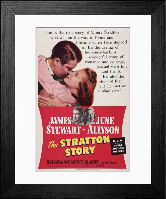 Framed Print : THE STRATTON STORY, US poster art, James Stewart, June Allyson, 1949 Framed Print : THE STRATTON STORY, US poster art, James Stewart, June Allyson, 1949