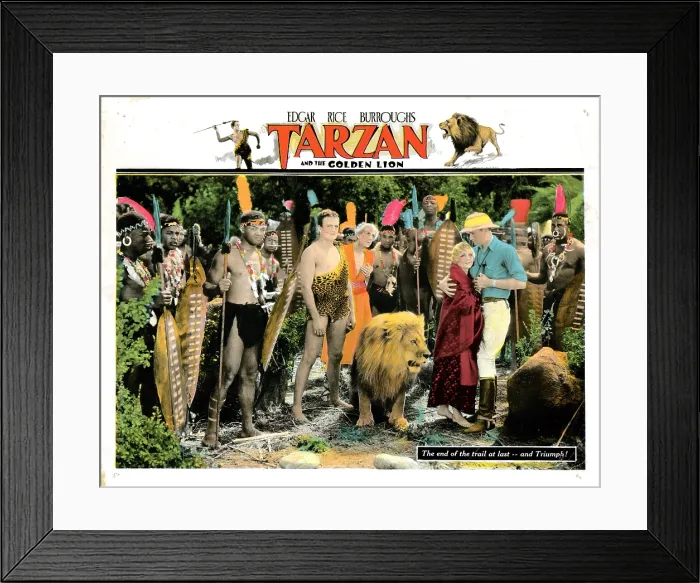 Framed Print : TARZAN AND THE GOLDEN LION, US lobbycard, James Pierce, Boris Karloff, Edna Murphy, Harold Goodwin, 1927 Framed Print : TARZAN AND THE GOLDEN LION, US lobbycard, James Pierce, Boris Karloff, Edna Murphy, Harold Goodwin, 1927