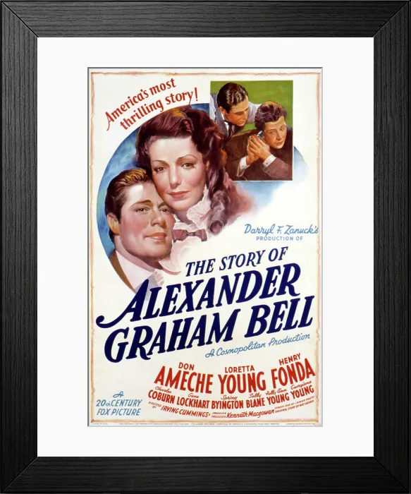 Framed Print : THE STORY OF ALEXANDER GRAHAM BELL, Don Ameche, Henry Fonda, Loretta Young, 1939. TM & Copyright (c) 20th Century Fox Film Corp. All rights reserved