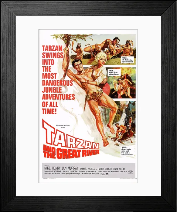 Framed Print : TARZAN AND THE GREAT RIVER, US poster art, Mike Henry, Diana Millay, 1967