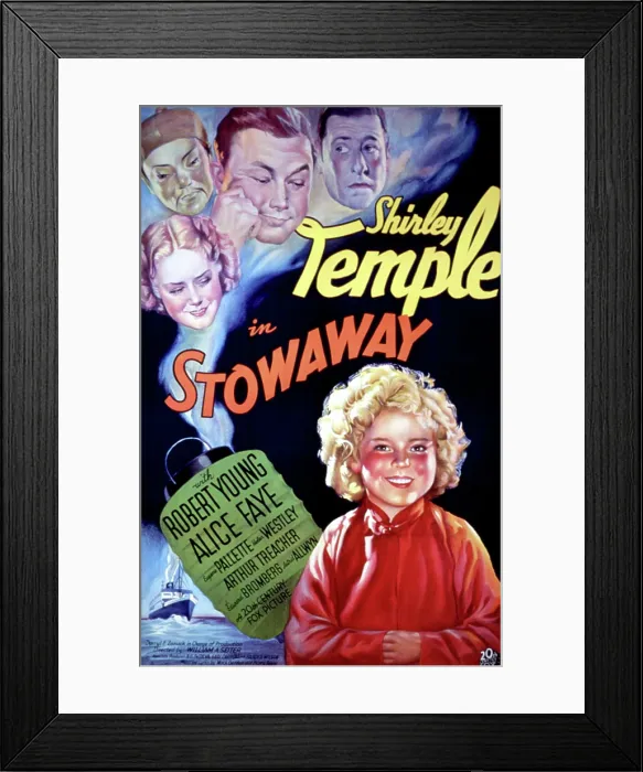 Framed Print : STOWAWAY, Alice Faye, Robert Young, Shirley Temple, Arthur Treacher, 1936' TM and Copyright (c) 20th Century Fox Film Corp. All rights reserved. Courtesy: Everett Collection