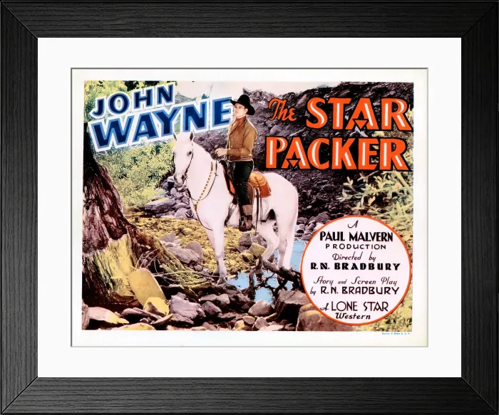 Framed Print : THE STAR PACKER, US poster, John Wayne, 1934 Framed Print : THE STAR PACKER, US poster, John Wayne, 1934