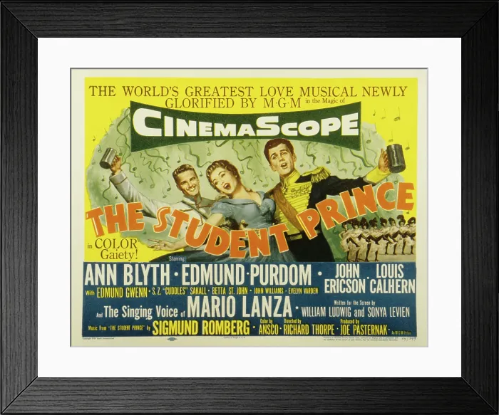 Framed Print : THE STUDENT PRINCE, John Ericson, Ann Blyth, Edmund Purdom, 1954