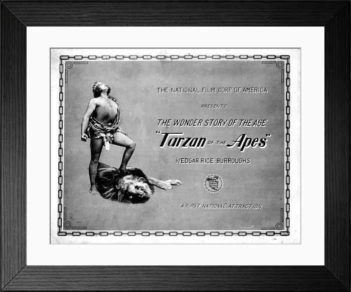 Framed Print : TARZAN OF THE APES, Elmo Lincoln, 1918