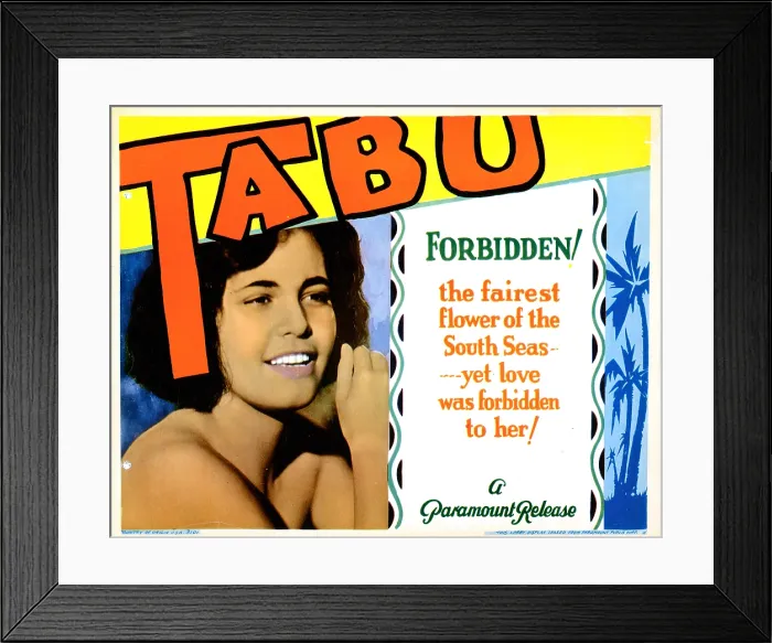 Framed Print : TABU, US lobbycard, Reri, 1931