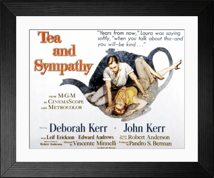 Framed Print : TEA AND SYMPATHY, US poster art, from left: John Kerr, Deborah Kerr, 1956