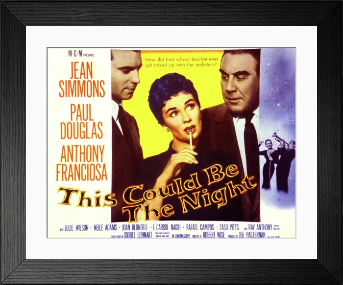 Framed Print : THIS COULD BE THE NIGHT, Anthony Franciosa, Jean Simmons, Paul Douglas, Julie Wilson, Ray Anthony, 1957