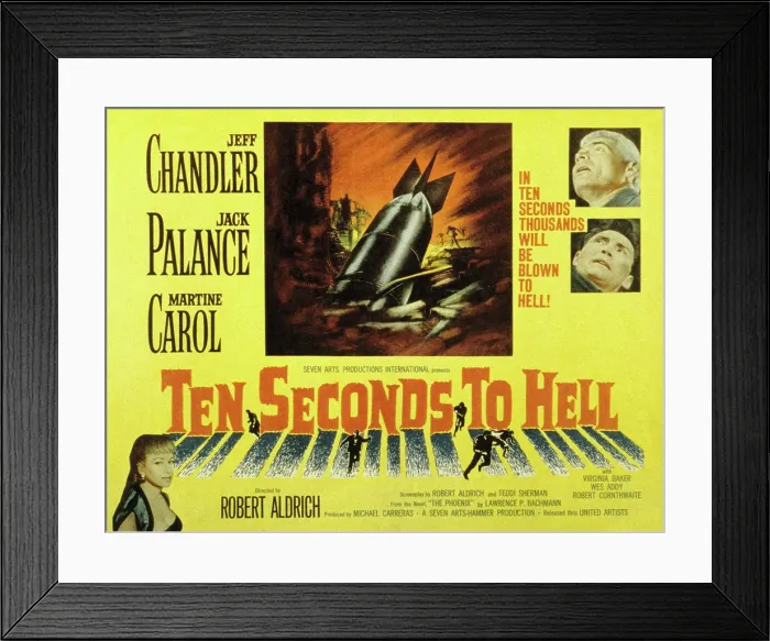 Framed Print : TEN SECONDS TO HELL, Jeff Chandler, Martine Carol, Jack Palance, 1959