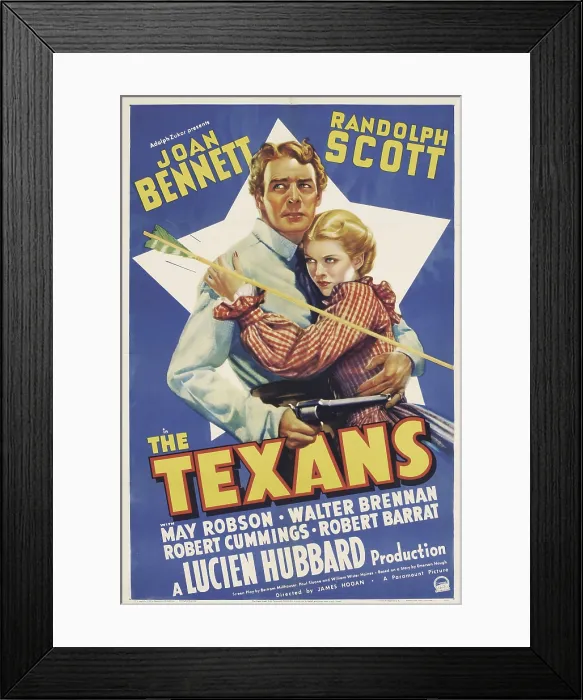 Framed Print : THE TEXANS, Randolph Scott, Joan Bennett, 1938