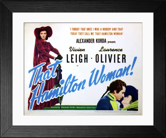 Framed Print : THAT HAMILTON WOMAN, US lobbycard, Vivien Leigh, Laurence Olivier, 1941 Framed Print : THAT HAMILTON WOMAN, US lobbycard, Vivien Leigh, Laurence Olivier, 1941