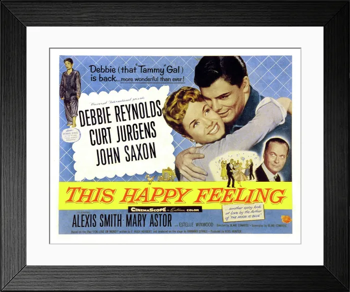 Framed Print : THIS HAPPY FEELING, Debbie Reynolds, John Saxon, Curd Jurgens, 1958 Framed Print : THIS HAPPY FEELING, Debbie Reynolds, John Saxon, Curd Jurgens, 1958