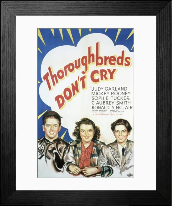 Framed Print : THOROUGHBREDS DON'T CRY, Mickey Rooney, Judy Garland, Ronald Sinclair, 1937