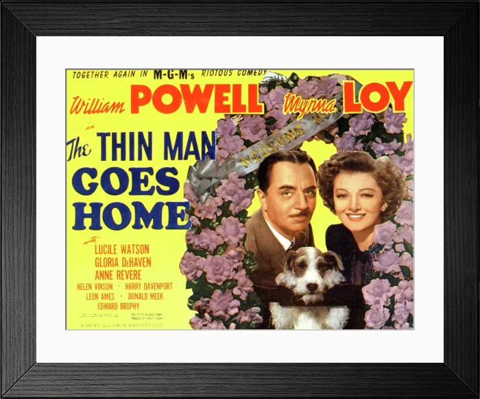 Framed Print : THE THIN MAN GOES HOME, William Powell, Asta the dog, Myrna Loy, 1944 Framed Print : THE THIN MAN GOES HOME, William Powell, Asta the dog, Myrna Loy, 1944