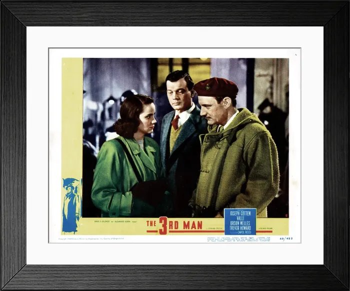 Framed Print : THE THIRD MAN, (aka THE 3rd MAN), from left, Alida Valli, Joseph Cotten, Trevor Howard, 1949 Framed Print : THE THIRD MAN, (aka THE 3rd MAN), from left, Alida Valli, Joseph Cotten, Trevor Howard, 1949
