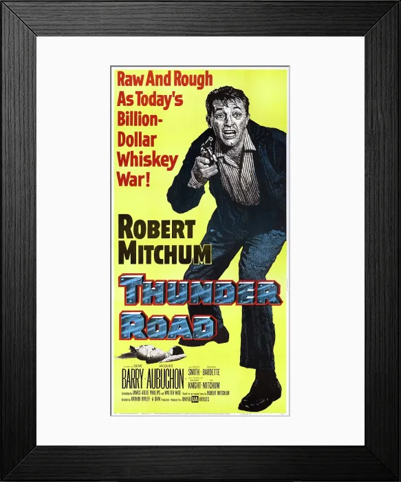 Framed Print : THUNDER ROAD, US poster art, Robert Mitchum, 1958