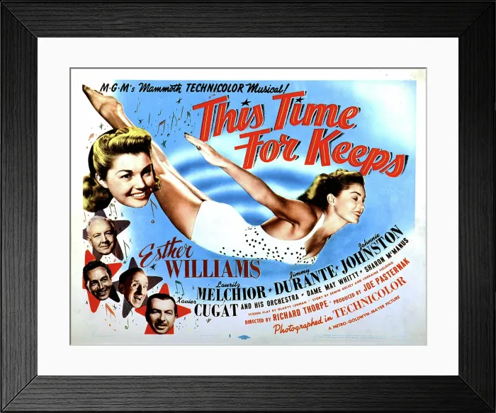 Framed Print : THIS TIME FOR KEEPS, Esther Williams, Lauritz Melchior, Johnnie Johnston, Jimmy Durante, Xavier Cugat, 1947 Framed Print : THIS TIME FOR KEEPS, Esther Williams, Lauritz Melchior, Johnnie Johnston, Jimmy Durante, Xavier Cugat, 1947