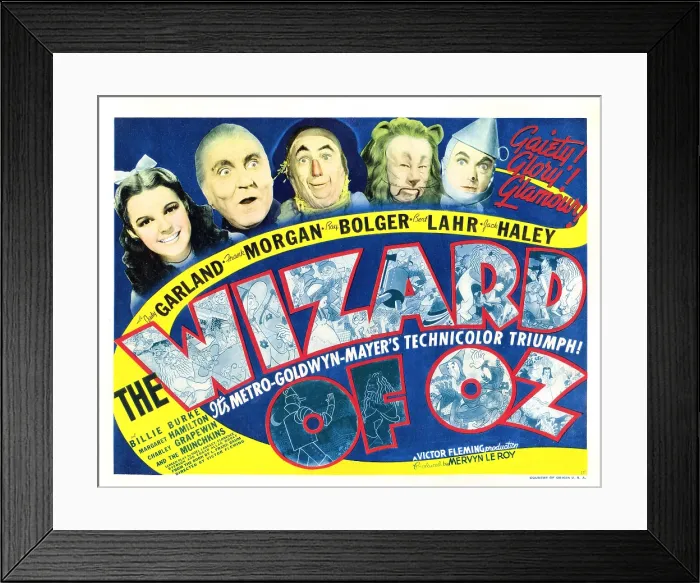 Framed Print : THE WIZARD OF OZ, Judy Garland, Frank Morgan, Ray Bolger, Bert Lahr, Jack Haley, 1939