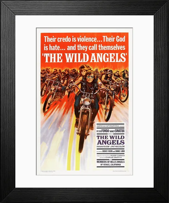 Framed Print : THE WILD ANGELS, US poster art, front: Peter Fonda, Nancy Sinatra, 1966
