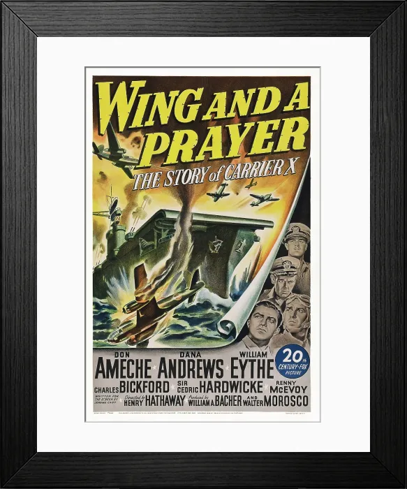 Framed Print : WING AND A PRAYER, US poster, 1944, (c) 20th Century Fox, TM & Copyright / Courtesy: Everett Collection Framed Print : WING AND A PRAYER, US poster, 1944, (c) 20th Century Fox, TM & Copyright / Courtesy: Everett Collection