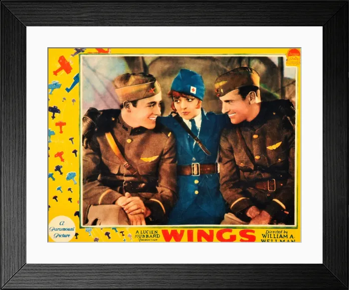 Framed Print : WINGS, Buddy Rogers, Clara Bow, Richard Arlen, 1927