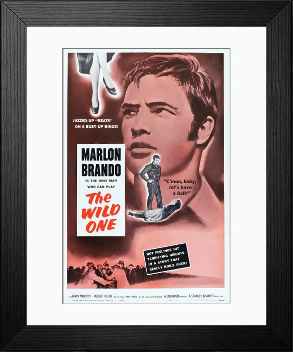 Framed Print : THE WILD ONE, US poster art, Marlon Brando, 1954 Framed Print : THE WILD ONE, US poster art, Marlon Brando, 1954