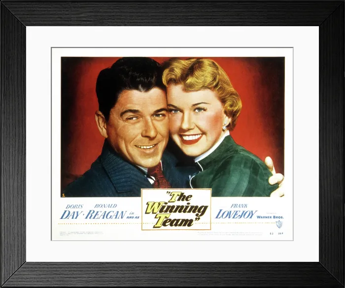 Framed Print : THE WINNING TEAM, US lobbycard, from left: Ronald Reagan, Doris Day, 1952 Framed Print : THE WINNING TEAM, US lobbycard, from left: Ronald Reagan, Doris Day, 1952