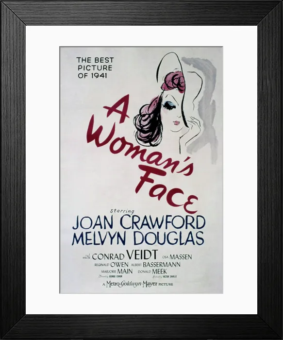 Framed Print : A WOMAN'S FACE, Joan Crawford, 1941