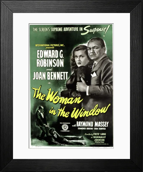 Framed Print : THE WOMAN IN THE WINDOW, Joan Bennett, Edward G. Robinson, 1944