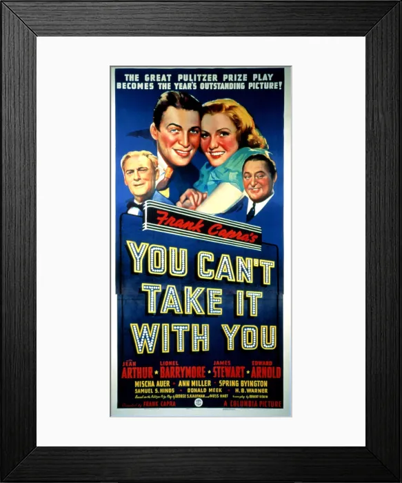 Framed Print : YOU CAN'T TAKE IT WITH YOU, Lionel Barrymore, James Stewart, Jean Arthur, Edward Arnold, 1938