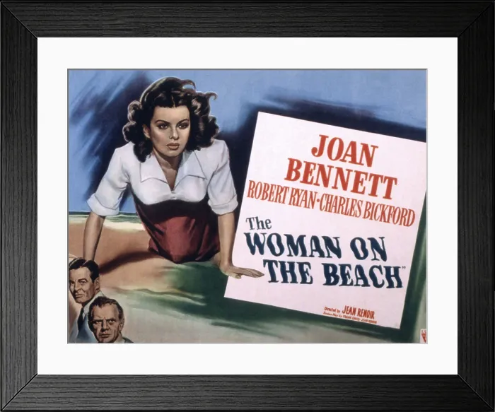Framed Print : THE WOMAN ON THE BEACH, Joan Bennett, Robert Ryan, Charles Bickford, 1947
