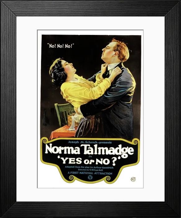 Framed Print : YES OR NO, Norma Talmadge, Lowell Sherman, 1920 Framed Print : YES OR NO, Norma Talmadge, Lowell Sherman, 1920