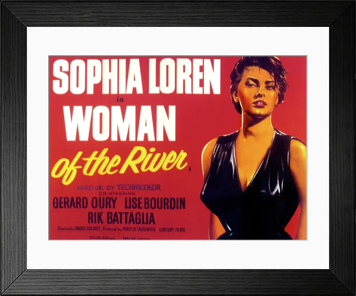 Framed Print : WOMAN OF THE RIVER, (aka LA DONNA DEL FIUME), Sophia Loren, 1955