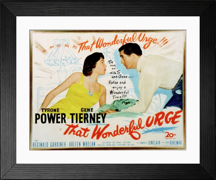 Framed Print : THAT WONDERFUL URGE, Gene Tierney, Tyrone Power, 1948, TM and copyright 20th Century Fox Film Corp. All rights reserved  /  Courtesy: Everett Collection