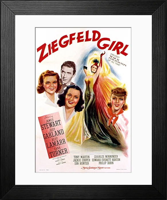 Framed Print : ZIEGFELD GIRL, Judy Garland, James Stewart, Hedy Lamarr, Lana Turner, 1941