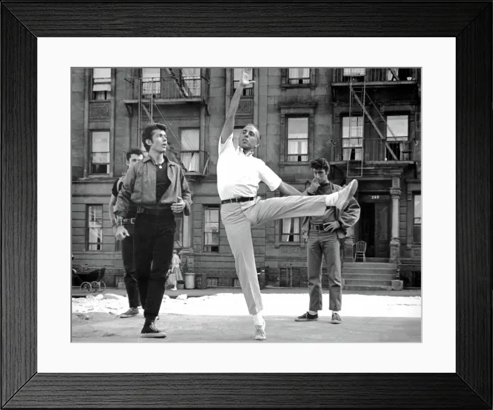 Framed Print : WEST SIDE STORY, George Chakiris gets some dancing moves from co-director, Jerome Robbins, 1961 Framed Print : WEST SIDE STORY, George Chakiris gets some dancing moves from co-director, Jerome Robbins, 1961