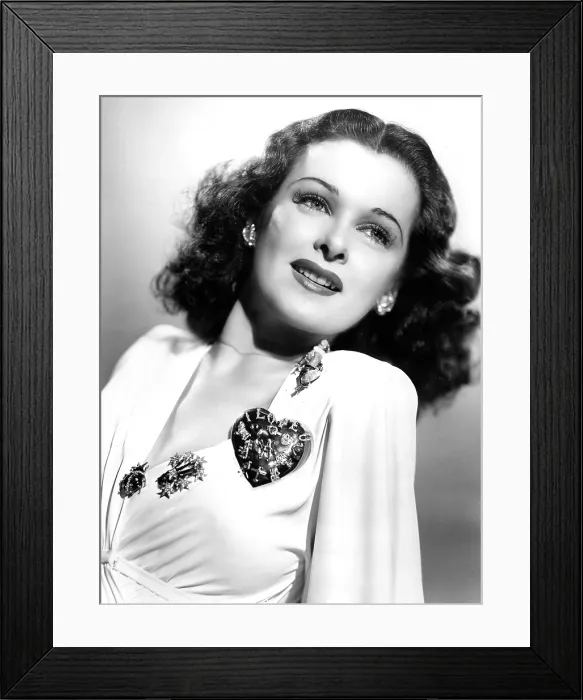 Framed Print : SHE KNEW ALL THE ANSWERS, Joan Bennett, wearing an 'Love U' brooch. 1941 Framed Print : SHE KNEW ALL THE ANSWERS, Joan Bennett, wearing an 'Love U' brooch. 1941