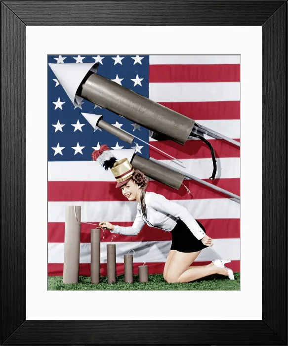 Framed Print : Piper Laurie, wishing her fans a happy Fourth of July, 1954