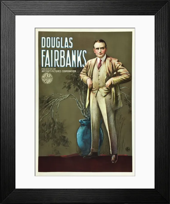 Framed Print : Douglas Fairbanks, Sr. on 1920s publicity poster
