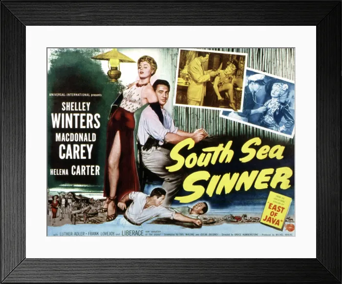 Framed Print : SOUTH SEA SINNER, Shelley Winters, Macdonald Carey, 1950 Framed Print : SOUTH SEA SINNER, Shelley Winters, Macdonald Carey, 1950