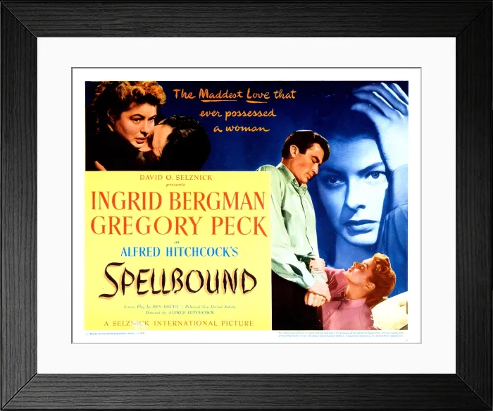 Framed Print : SPELLBOUND, US lobbycard, Ingrid Bergman, Gregory Peck, 1945
